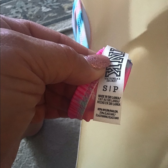 PINK Victoria Secret bikini top multicolor S/P 💕 zigzags pink turquoise … - Picture 7 of 11